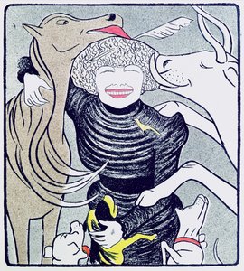 Severine (Caroline Remy) (1855-1929) hayvanların dostu, Le Rire, 8 Nisan 1899, 70 Dessins de Cappiello, 1905 by Leonetto Cappiello